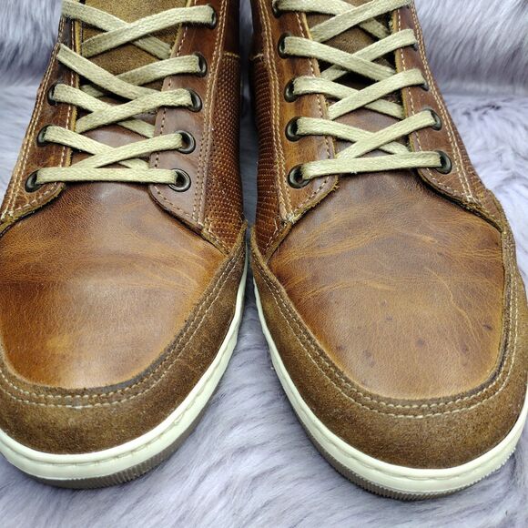 BullBoxer Laytone Low Top Leather Chukka Sneaker Mens Sz 9 Brown Made Portugal - Picture 4 of 8